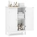 Tangkula Bathroom Floor Cabinet, Wooden Floor Storage Cabinet, Living Room Modern Home Furniture Free Standing Storage Cabinet, 23.5x14x34 inches (White)