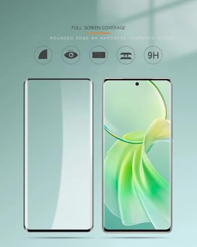 Image of 9H Tempered Glass Screen Protector for Vivo V23e - Anti-Scratch, HD Clear, Bubble Free, White Edge | Pack of 10