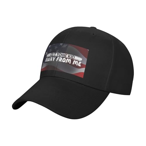Get Your Kid Away from Me Sporty Bill Caps Blend Style with Comfort Black2
