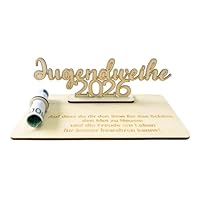 Jugendweihe Geschenke Mädchen & Junge 2026 - Holz Geldgeschenke Aufsteller, Grußkarte Alternative. Schönes Geschenk Jugendweihe, Geldgeschenk Idee für Teenager zur Feier
