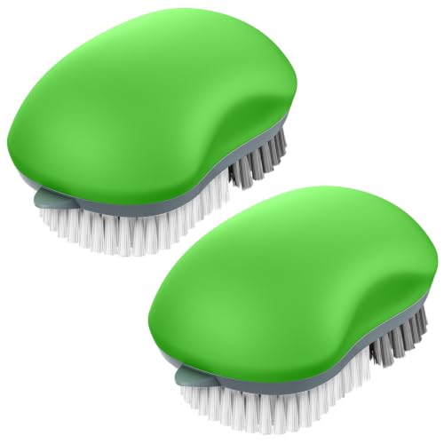 MR.SIGA Fruit and Vegetable Cleaning Brush with Non Slip Comfortable Grip, Pack of 2, Green