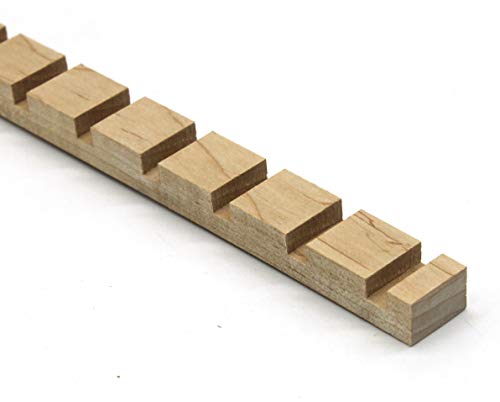 1/2" x 3/4" Maple, Hardwood, Dentil Molding, Decorative Trim (6,