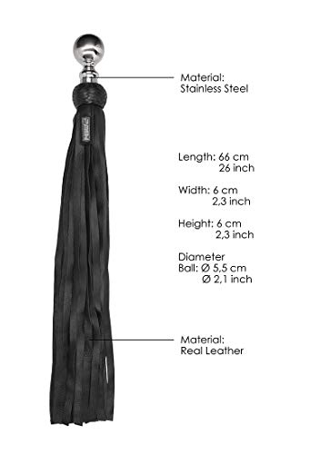 Shots Ouch! Pain - Heavy Metal Ball Flogger Softy Leather - Black - Afbeelding 5