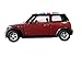 Modello Moderno Mini Cooper - Giocattolo in Metallo Pressofuso e Parti di Plastica, Azione "Tirare Indietro e Andare", Rosso / Tetto Union Jack / Ricordo Britannico da Londra Inghilterra Regno Unito