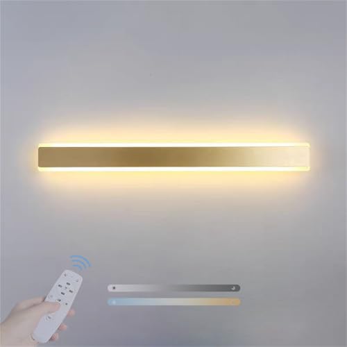 Lámpara de pared interior regulable apliques de pared largo metal acrílico oro para dormitorio