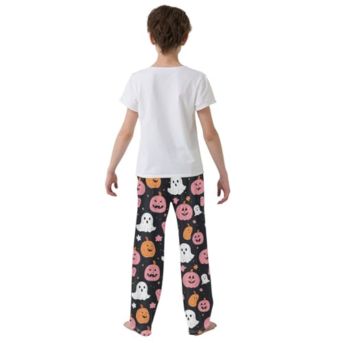 Boys' Pants Halloween Pumpkin Ghosts Black Long Bottoms Jogger Pants Elastic Waist Trousers with Pockets S-XL3