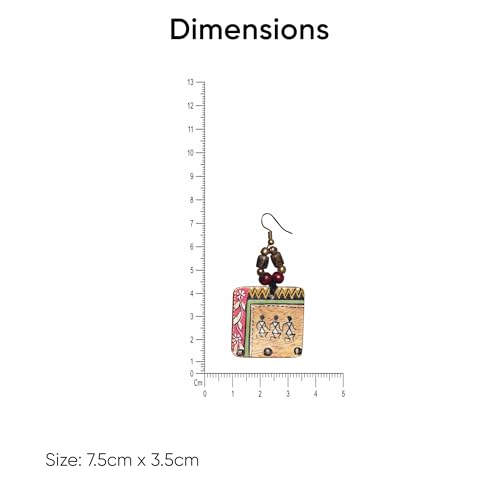 Image of Handcrafted Artistic & Tribal Earrings Collection for Women - Bohemian, Floral, Wooden & Ethnic Statement and Stud Designs