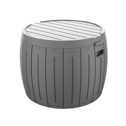 Baul Almacenaje Exterior, Armario Exterior Portátil, Material PP, Alta Capacidad de Carga, Arcon Jardin Exterior se Puede Usar como Mesa o Silla