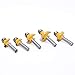5Pcs Set 8mm Shank Round Over Router Bits, Woodworking Round Corner Milling Cutter Tool, YG8 Alloy Blade with Heat Coating, for MDF Solid Wood Particleboard Plywood Cabin