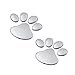 Ogquaton 2Pcs Adesivi per auto con stampa zampa di cane 3D in argento per decorazioni di bagni per veicoli Windows Utili e pratici