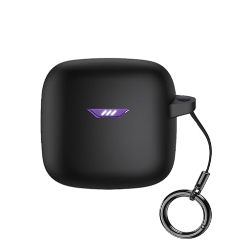 Keminsung Case for jbl Tune Flex Wireless Earbuds Silicone Material Shockproof Unique Portable Protective Case Cover with Carabiner for jbl Tune Flex (Black)