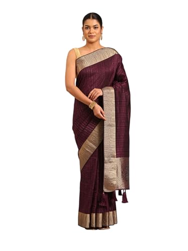 Image of MOHEY Women's Art Silk Rhinestone Embellished Saree