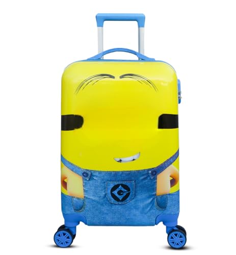 Image of ADSON Abs Kids Trolley 360 Rotating Luggage 360 Degree Wheels Cartoon Non-Breakable 20 Inch Kids Hardsided Suitcase with 4 Wheels, 360 Degree Wheel Travel Trolley Bag (Yellow)
