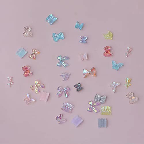 Gbstore 100 Pcs 3D Mix Styles Nail Art Decoration Resin Nail Rhinestone Glitter Nail Art Accessories Nail Charms #TOP6