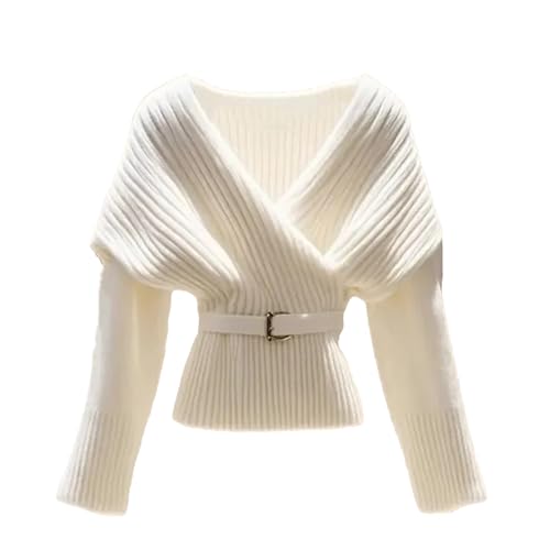 Women's Luxury Wool Knitted Sweater Fashion Sexy V-Neck Long Sleeve Slim Pullover