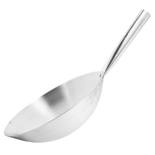 Wok de acero inoxidable con mango de acero