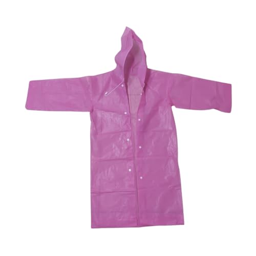 Capa de Chuva Infantil em Vinil com Capuz Ajustável e Botões (115-125cm, Rosa)