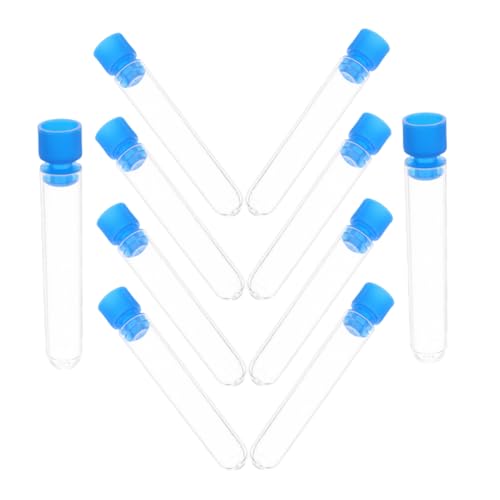 HOMOCONO 10pcs Clear Plastic Test Tube Test Tubes Test Tube with Lid for Children Plastic Test Tube for Storage Plastic Test Tube for Beads Clear Test Tube with Lids