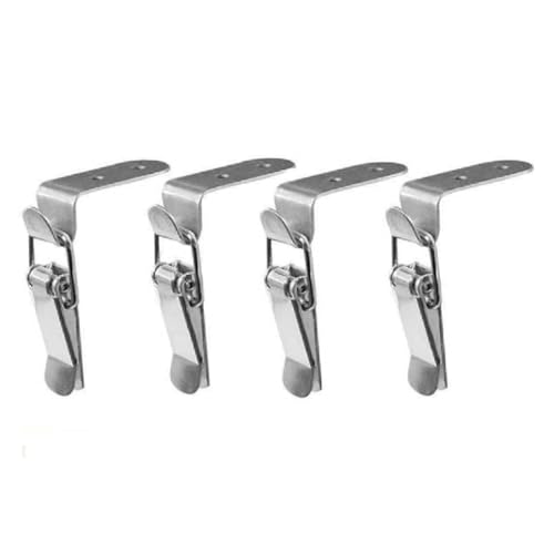 Lot de 4 fermetures à bascule en acier inoxydable, serrure à levier, serrure ressort, fermeture, armoire, boîte (4 pièces) ressort levier Fermeture