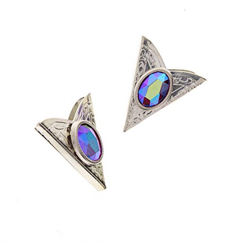Light Blue Acrylic Collar Tips-Western Collar Tip-Dress Shirt Collar Stays-Silver Finish-Collar Stays for Men & Women