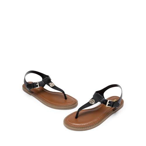 Image of DREAM PAIRS Dressy T-Strap Flat Thong Sandals for Women Comfort Roman Gladiator Casual Summer Beach Flip Flop Shoes with Adjustable Back Ankle Strap