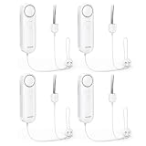 TECKNET Door Alarm for Door Handle, 130dB Door Alarms When Opened & Window Alarms, No-Drill Travel Door Security Device with Lanyard, Door Sensor Alarm for Home, Apartment & Hotel(Pack of 4)