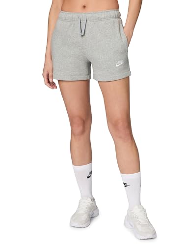 Nike Women's Sportswear Club Fleece Mid-Rise Shorts, Dark Grey Heather/White, X-Small - image 1