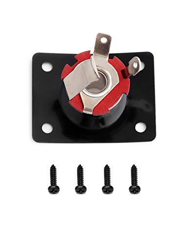 Metallor Output Input Jack Plate Socket For Tele Sg Style Electric Guitar Parts Replacement Black. #TOP7