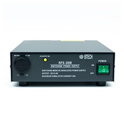 BTECH RPS-30M 30 Amp Regulated Universal Compact Bench Power Supply, AC-to-DC Power Convertor, 13.8V with Screw terminals and Cigarette Plug Output