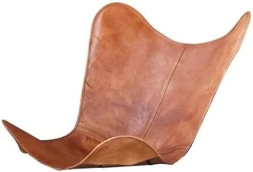 Leather Handmade Butterfly Chair || Powder Coated Folding Iron Frame