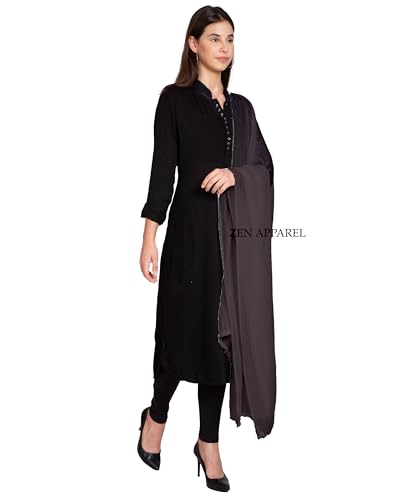 Image of Zen Women's Solid Premium Cotton Dupatta 2.25 Meters 100% Pure Cotton