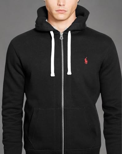Image of Polo Ralph Lauren Classic Full-Zip Fleece Hooded Sweatshirt - M - Black