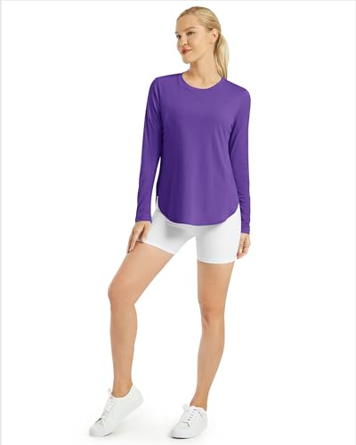 Image of G4Free Lightbreeze Womens UPF 50+ Long Sleeve Workout Tops Quick Dry UV Sun Shirt Running Gym Hiking Yoga Casual Lightweight