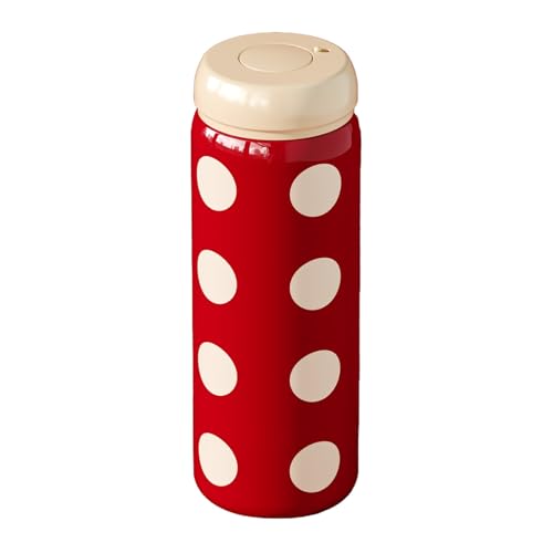 320ml / 11oz, Taza Termo, Vaso Cafe Termico, Sellada y A Prueba de Fugas, Ligera y Portátil, El Regalo para Mujeres(Red)