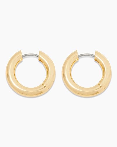 gorjana - Lou Hoops 13/16 inch Drop - 18k Gold Plated - Daily Earring Wear - Secure Hinge Closure - Timeless Design - Versatile for Any Occasion2