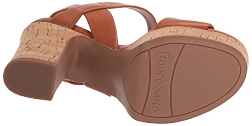 Franco Sarto Women's Scarlett Platform Sandal Heeled, Tan Brown Leather, 5 #TOP3