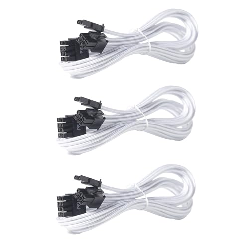 Cable PCIE para Corsair y Thermaltake de 65 cm macho a macho con 8 pines a 6+2 pines pack de 3