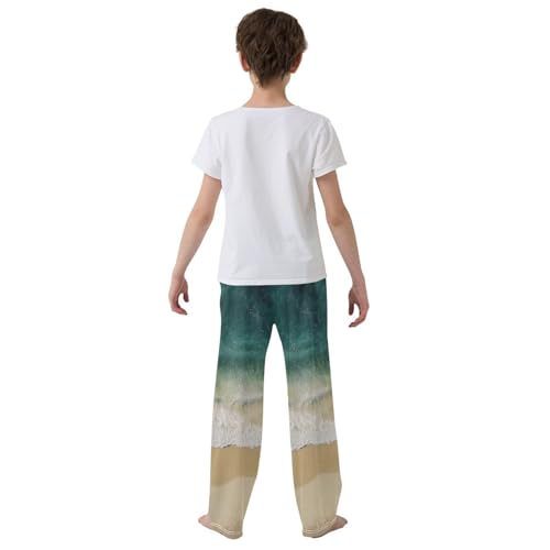 Boys' Pants Beach Waves Translucent Long Bottoms Jogger Pants Elastic Waist Trousers with Pockets S-XL3