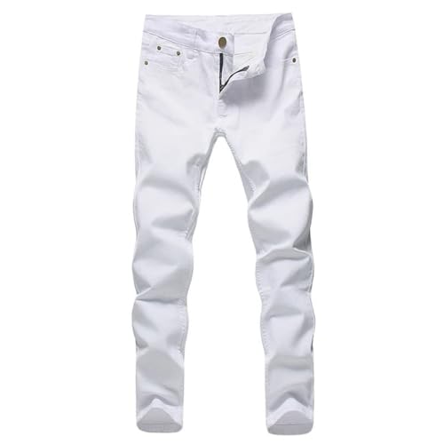 Casual Stretch White Jeans Slim Pants Casual Men's Classic Jeans Men's Jeans Casual Sports(34)
