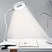 Anpro Lampe de Bureau LED Clip - Lampe de Lecture 28 LED avec 3 Modes d'éclairage, Gradation Progressive, Col de Cygne Flexible sur 360°, Lampe Pince Rechargeable par USB et à Commande Tactile