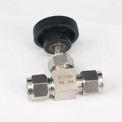 Vanne à aiguille en acier inoxydable 304 usinage de précision pour tube 8mm