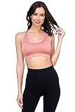 AEKO Gepolsterter Racerback-Sport-BH, aktive Unterstützung für Fitnessstudio, Yoga, Workouts - Pink - small