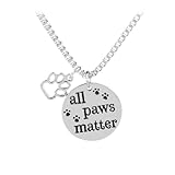 Toddmomy 2piezas Collar para Perro con Colgante de Letra All Paws Matter de Accesorios para Mascotas Diseño Hueco de Huella para Decoración Diaria y Regalos para Amantes de Perros