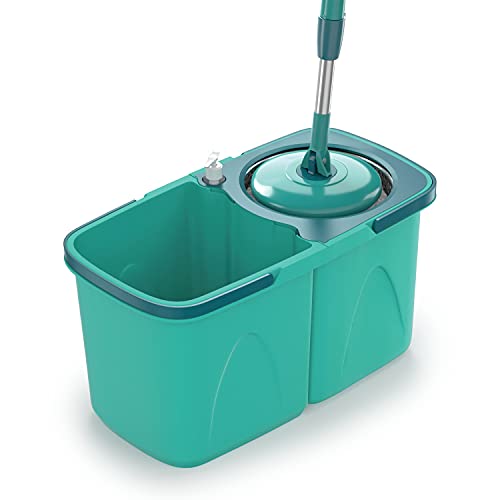 Mop Giratório Pró duas águas, balde com 9 litros, Cesto Inox e Divisor de água, MOP7824, Flash Limp