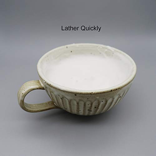 Bicrops Ceramic Retro Shaving Bowl, Wide Mouth, Large Capacity Shaving Mug, Easier To Lather (Off-White) #TOP1