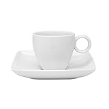 Tipo de Material: Porcelana VISTA ALEGRE Carré White Taza Café c/Platillo, Porcelana, Blanco, 9.6 cm