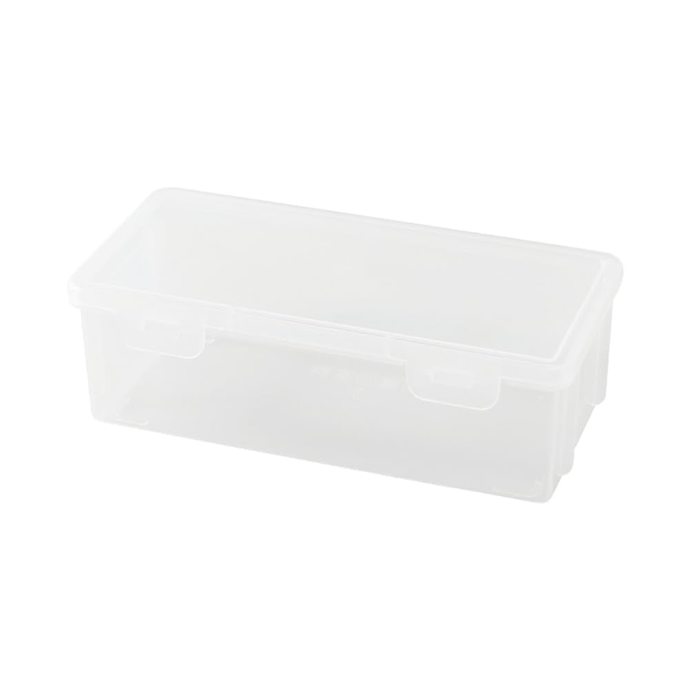 HugeDE Clear Plastic Pencil Box, Transparent Pen Box, Large Capacity, Rectangular, Office, School, Home Use