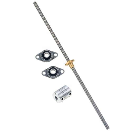 Metal Ball Screw nut 3D Printer CNC T8-300mm Lead Screw Set KFL08 Shaft Coupling Thread 8mm T8 Lead 4mm(250mm)