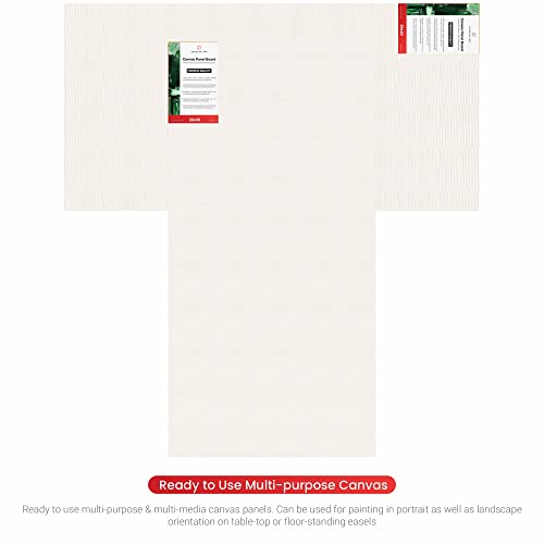 Image of Scholar Art Hobby Series 04 Oz (230 GSM) 100% Cotton Canvas Panel Board for Painting (White Blank Canvas Boards for Acrylic Paint, Oil Paint, Wet & Dry Media) | 20 inchx40 inch (50x100 cm), Pack of 6