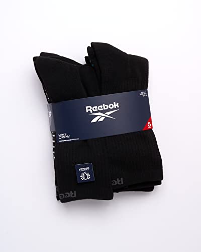 Reebok Men's Cushioned Comfort Athletic Performance High Crew Socks (5 Pack)